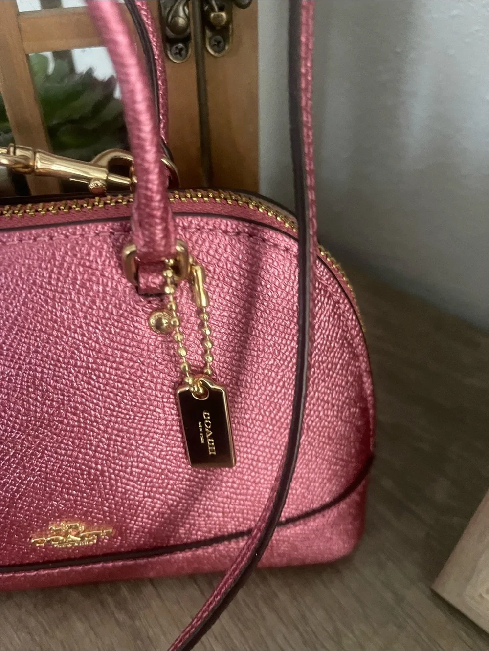 Coach Metallic Rose Mini sierra Satchel